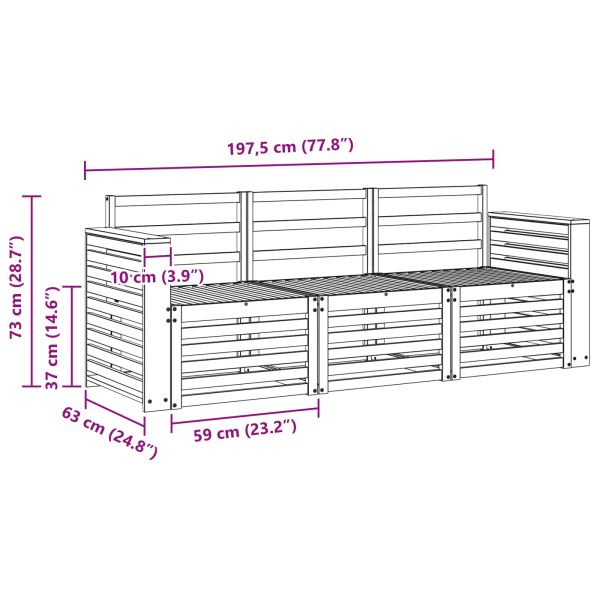 Комплекти дивани 3 pcs Естествен Солидно акациево дърво