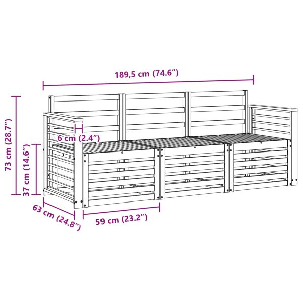 Комплекти дивани 3 pcs Солидно акациево дърво