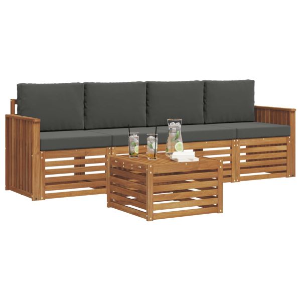 Комплекти дивани с възглавница 5 pcs Натурален и Антрацит