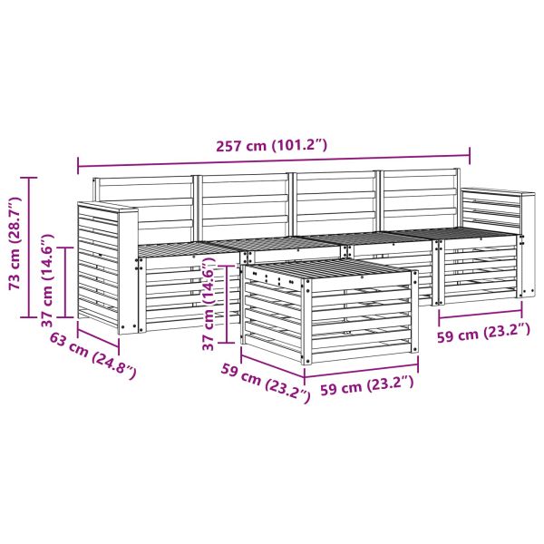 Комплекти дивани 5 pcs Естествен Солидно акациево дърво