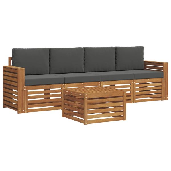 Комплекти дивани с възглавница 5 pcs Натурален и Антрацит