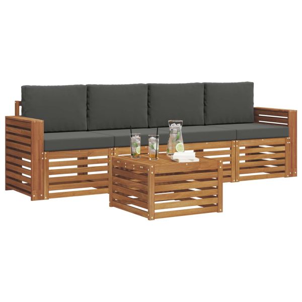 Комплекти дивани с възглавница 5 pcs Натурален и Антрацит