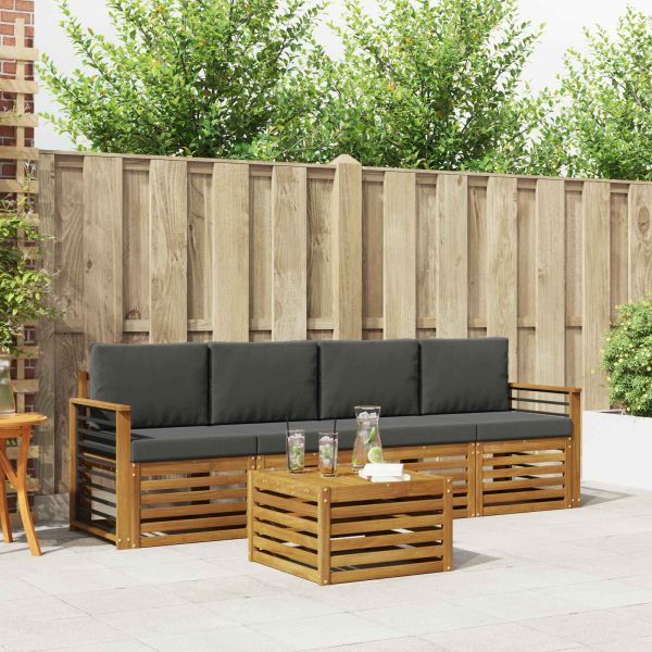 Комплекти дивани с възглавница 5 pcs Натурален и Антрацит