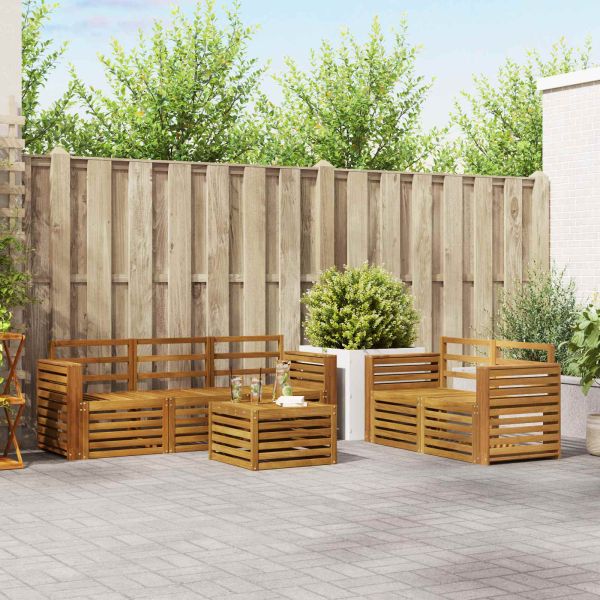 Комплекти дивани 6 pcs Естествен Солидно акациево дърво