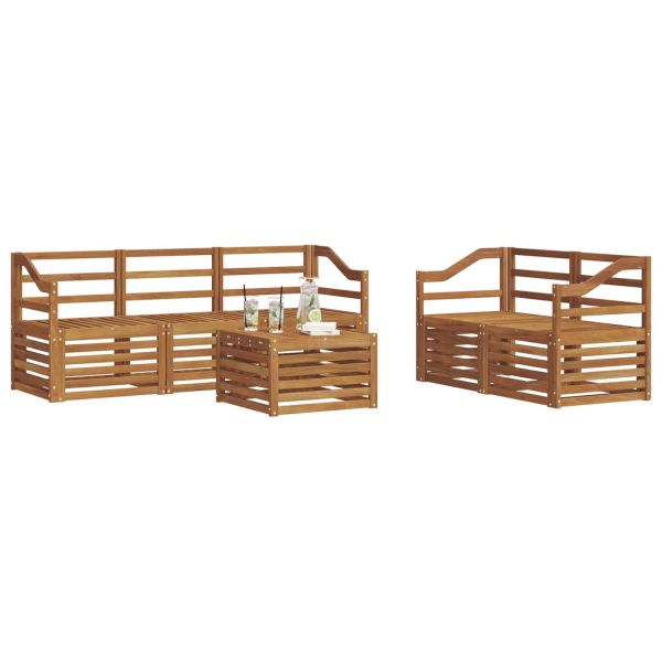 Комплекти дивани 6 pcs Естествен Солидно акациево дърво