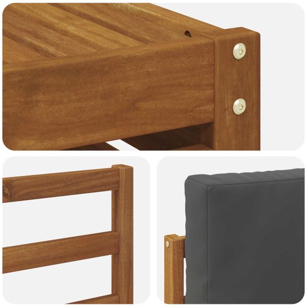 Комплект дивани за открито 7 pcs Натурален и Антрацит