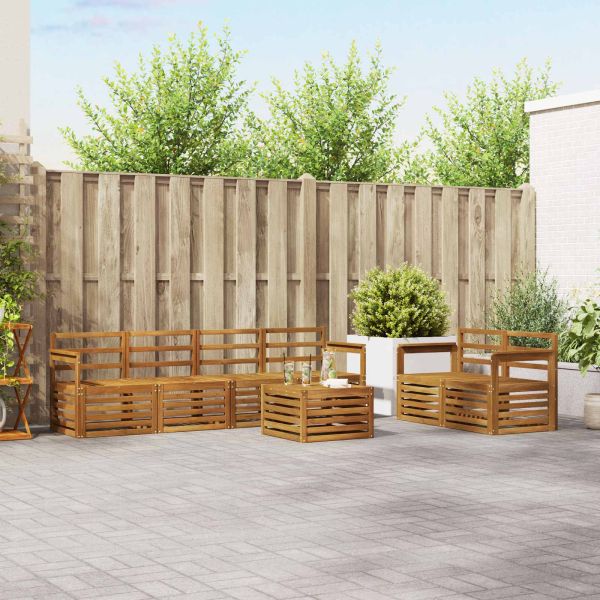 Комплекти дивани 7 pcs Естествен Солидно акациево дърво