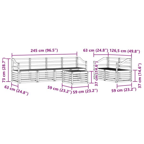Комплекти дивани 7 pcs Естествен Солидно акациево дърво