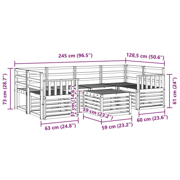 Комплекти дивани 7 pcs Естествен Солидно акациево дърво