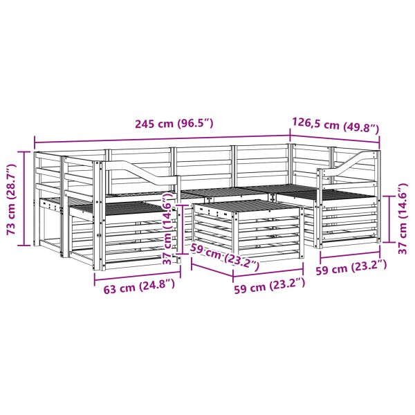 Комплекти дивани 7 pcs Естествен Солидно акациево дърво