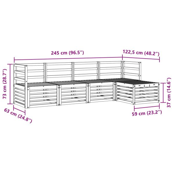 Комплекти дивани 5 pcs Естествен Солидно акациево дърво