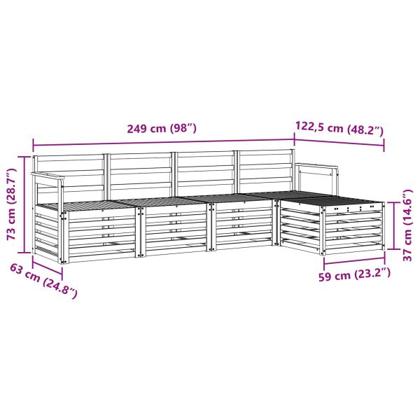 Комплекти дивани 5 pcs Естествен Солидно акациево дърво