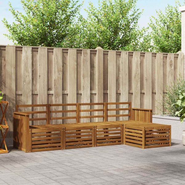 Комплекти дивани 5 pcs Естествен Солидно акациево дърво