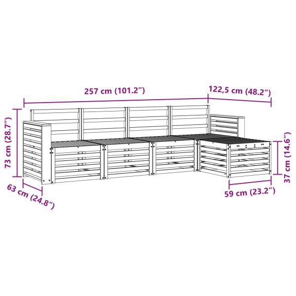 Комплекти дивани 5 pcs Естествен Солидно акациево дърво