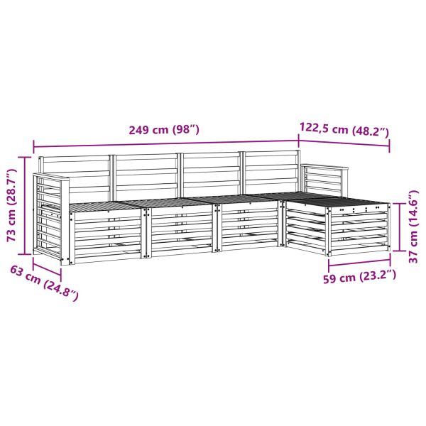 Комплекти дивани 5 pcs Естествен Солидно акациево дърво