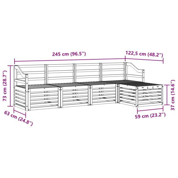 Комплекти дивани 5 pcs Естествен Солидно акациево дърво