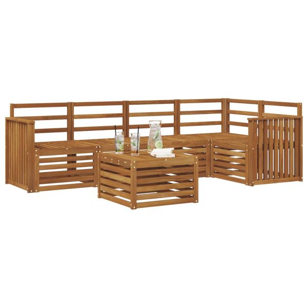 Комплекти дивани 6 pcs Естествен Солидно акациево дърво