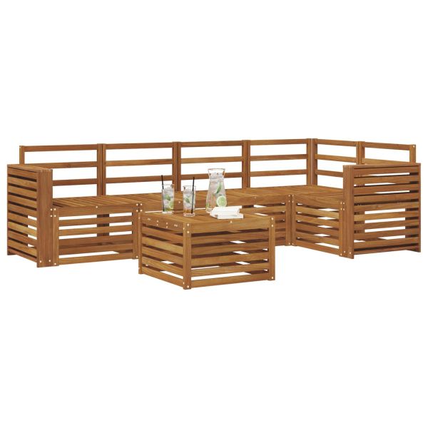 Комплекти дивани 6 pcs Естествен Солидно акациево дърво