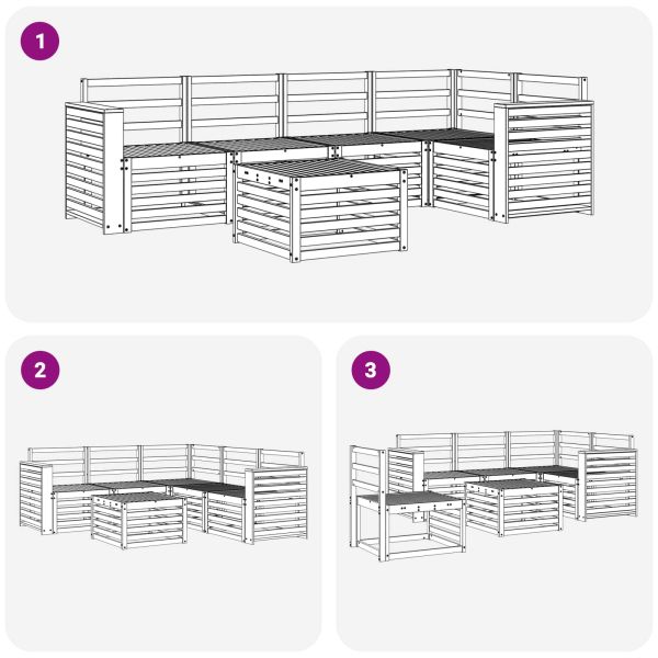Комплекти дивани 6 pcs Естествен Солидно акациево дърво