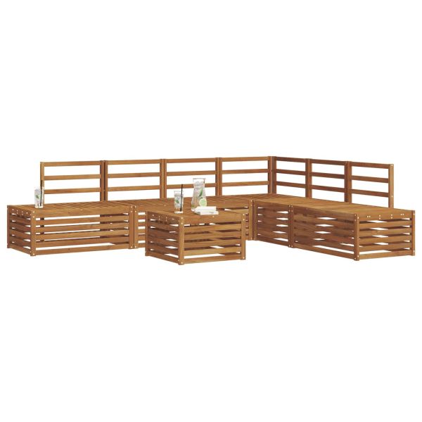 Комплект дивани за открито 7 Брой Естествен