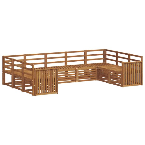 Комплекти дивани 9 pcs Естествен Солидно акациево дърво