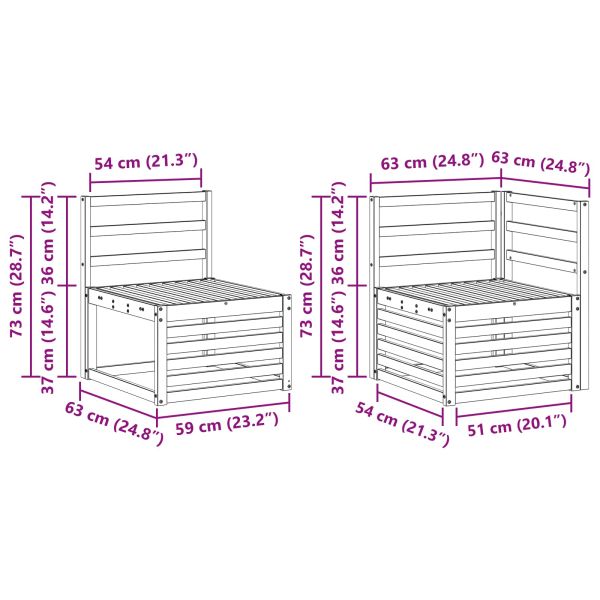 Комплекти дивани 9 pcs Естествен Солидно акациево дърво