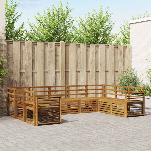 Комплекти дивани 9 pcs Естествен Солидно акациево дърво