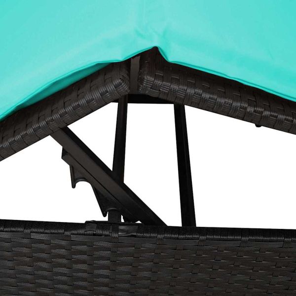 Двойно шезлонг С завеси Тюркоаз 205 x 129 x 200 см полиратан