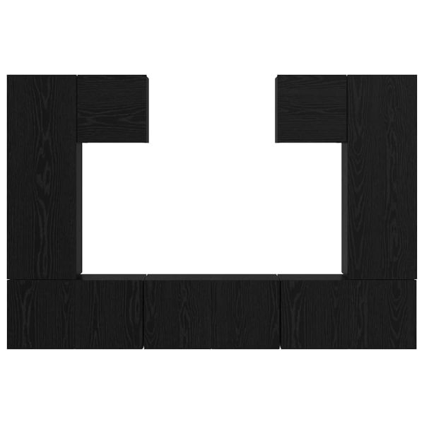 Комплект ТВ шкаф 7 pcs Черния дъб Инженерно дърво