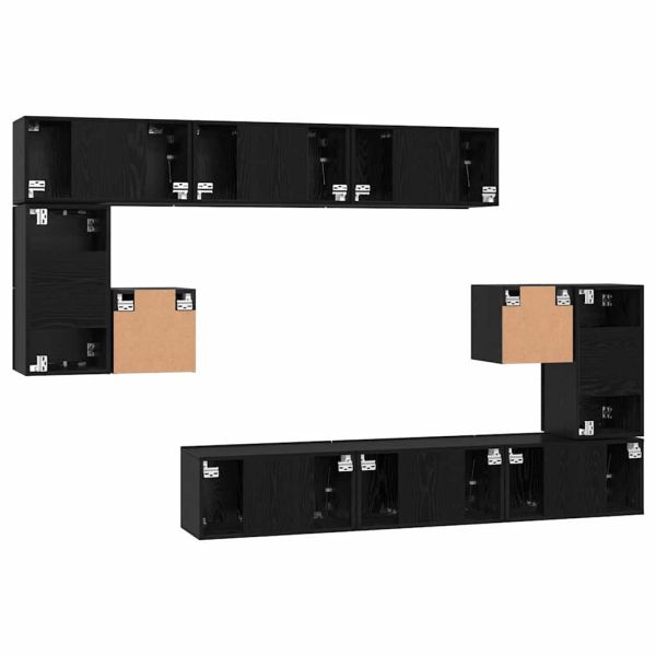 Комплект ТВ шкаф 10 pcs Черния дъб Инженерно дърво