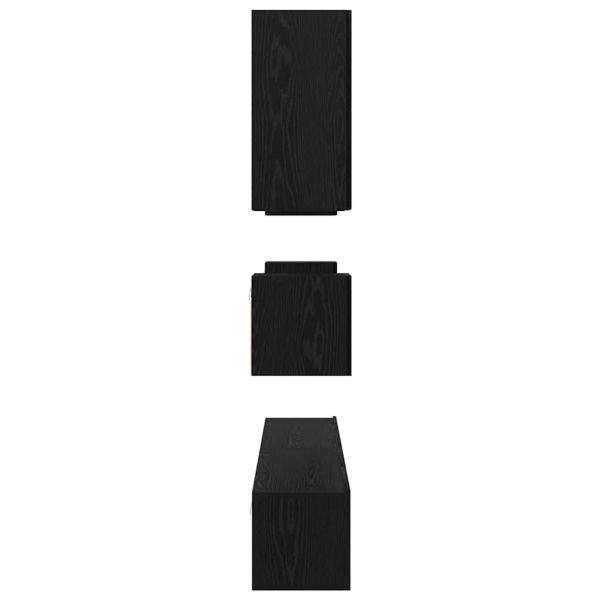 Комплект ТВ шкаф 8 pcs Черния дъб Инженерно дърво