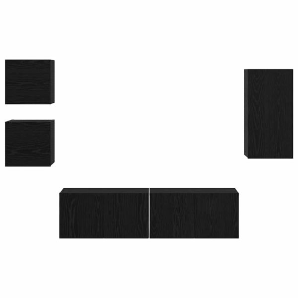 Комплект ТВ шкаф 5 pcs Черния дъб Инженерно дърво