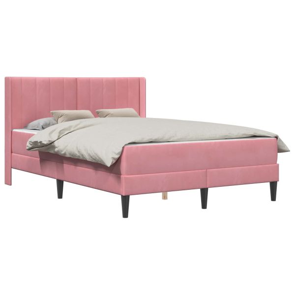 Рамка за легло с матрак с таблото Розово 160 x 200 cm Кадифе