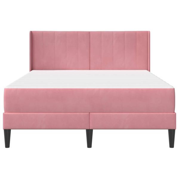Рамка за легло с матрак с таблото Розово 160 x 200 cm Кадифе