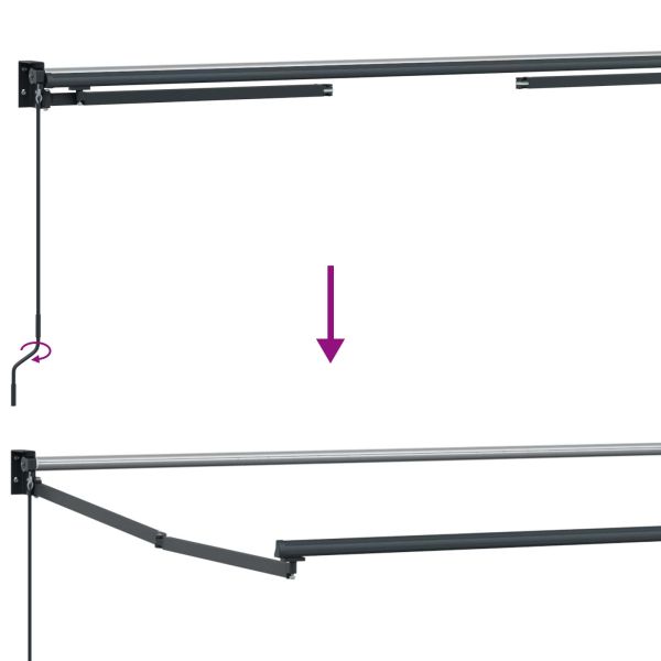 Ръчен изтеглящ сенник с LED светлини Многоцветен 4 × 3 m