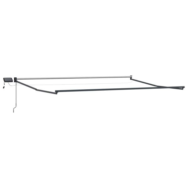 Ръчен изтеглящ сенник с LED светлини Червено и бяло 4 × 3 m