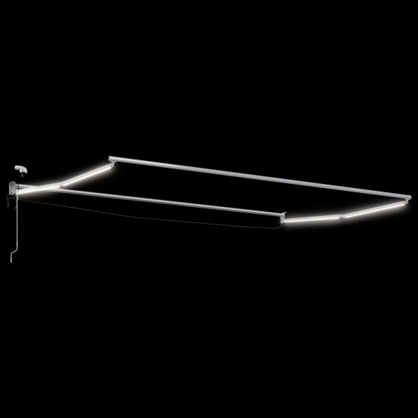 Електрически разтегателен навес Жълт и бял 4 × 3 m