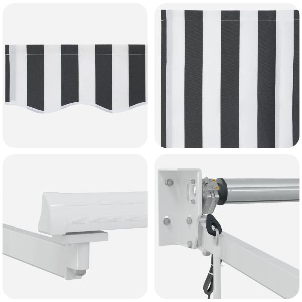 Електрически разтегателен навес Антрацит и бяло 4 × 3 m
