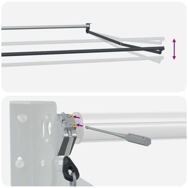 Електрически разтегателен навес Жълт и бял 4 × 3 m