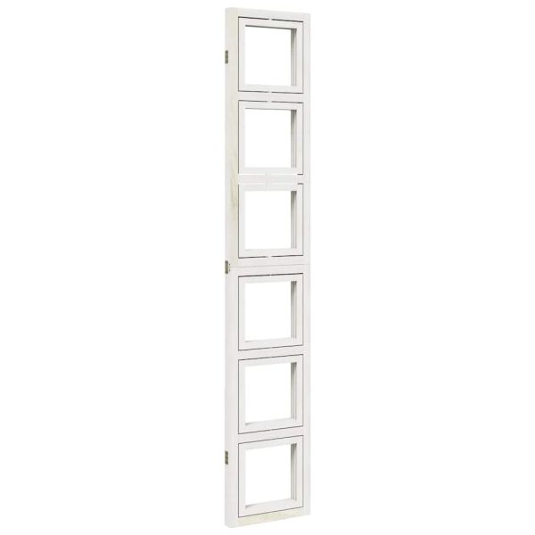 Разделител за стая, 3 панела, бял, дърво пауловния масив