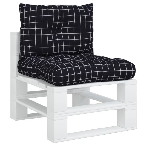 Палетни възглавници, 2 бр, черно каре, плат Оксфорд