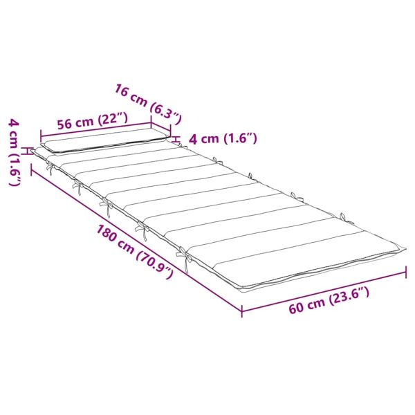Шалте за шезлонг, таупе, 180x60x4 см, Оксфорд плат