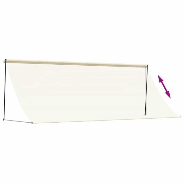 Прибираща се тента, кремава, 350x150 см, плат и стомана