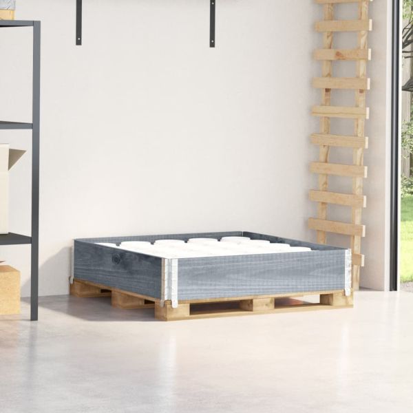 Палетна страница, сив, 100x100 см, борова дървесина масив