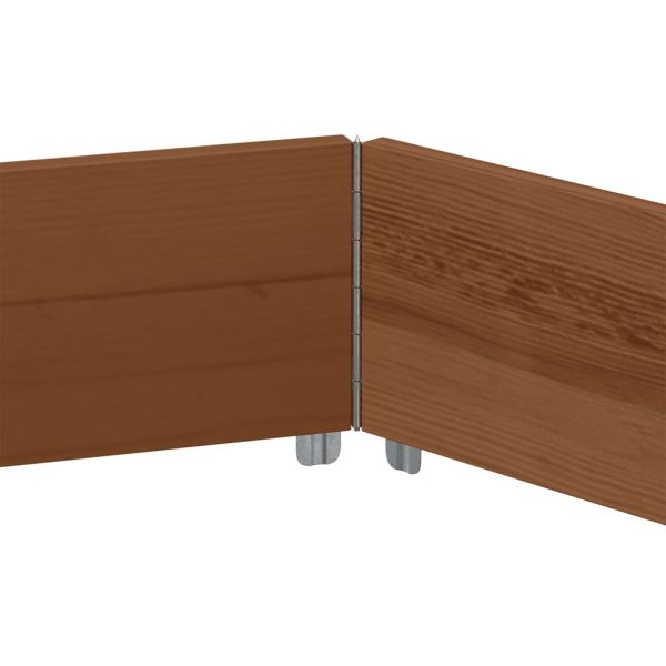 Повдигната леха, шестоъгълна, кафява, 160x160 см, бор масив