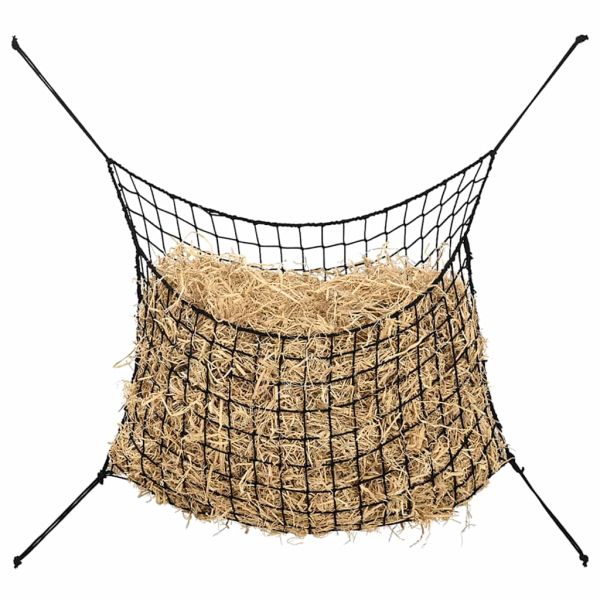 Мрежи за сено, 2 бр, правоъгълни, черни, 200x120 см, PP