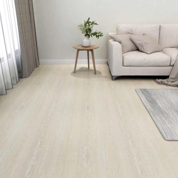 Дъски за под 5,11 м² 55 pcs ПВЦ Бяло и Бежово