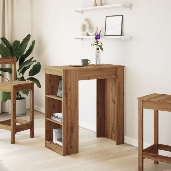 Бар маса с рафтове дъб артизан 95x47x103,5 см инженерно дърво