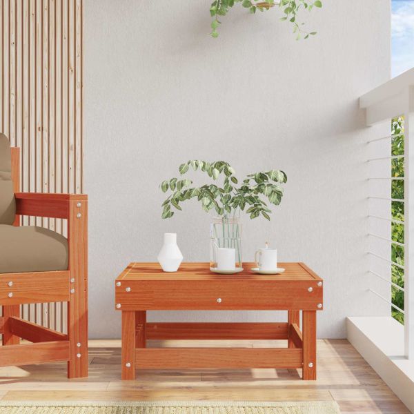 Градинска поставка за крака Масивна боровина Восъчен Кафяв