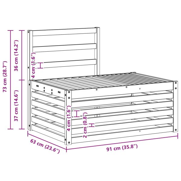 Външен край на диван Естествен 91 x 63 x 73 см